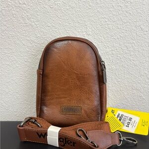 Wrangler Brown Leather Crossbody